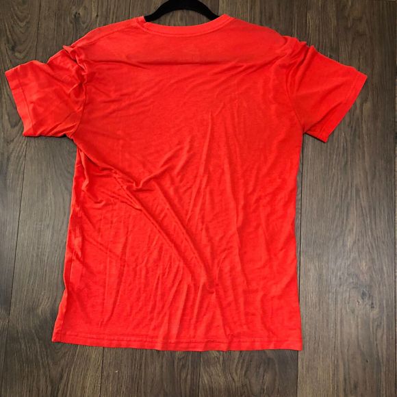 Nike Mens Basic T-Shirt Red Heathered Short Sleeve Small Swoosh Crew Neck M - Picture 4 of 9
